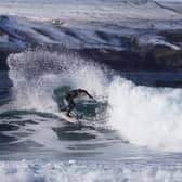 The Scottish surf team's Mark Boyd, looking more than comfortable in powerful waves on Scotland's North Shore PIC: Malcolm Anderson / Scottish Surfing Federation