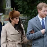 Harry, the Duke of Sussex, with wife Meghan. Picture: PA