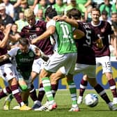 Cammy Devlin, left, has yet to taste defeat for Hearts against Hibs.