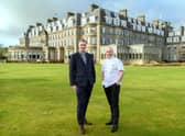 From left: David Hay, MD of Compass Scotland, and Stevie McLaughlin, head chef at Restaurant Andrew Fairlie. Picture: Peter Sandground.