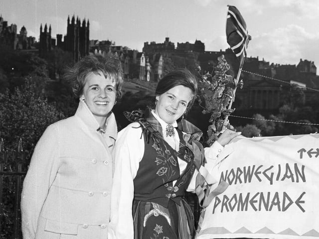Another Princes Street march - this time by Norwegian students to mark Norway Day on May 17, 1966.