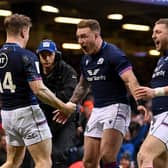 Darcy Graham, Stuart Hogg and Finn Russell are among the six players said to have left the team hotel to visit a bar in Edinburgh after returning from Rome. (Photo by Stu Forster/Getty Images)