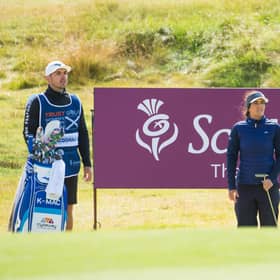 Kelsey MacDonald in action during the second round of the Trust Golf Women's Scottish Open at Dumbarnie Links. Picture: Tristan Jones