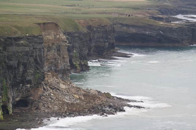 The collapse is likely to have been caused by waves weakening the base of the cliff. PIC: Stuart Little.