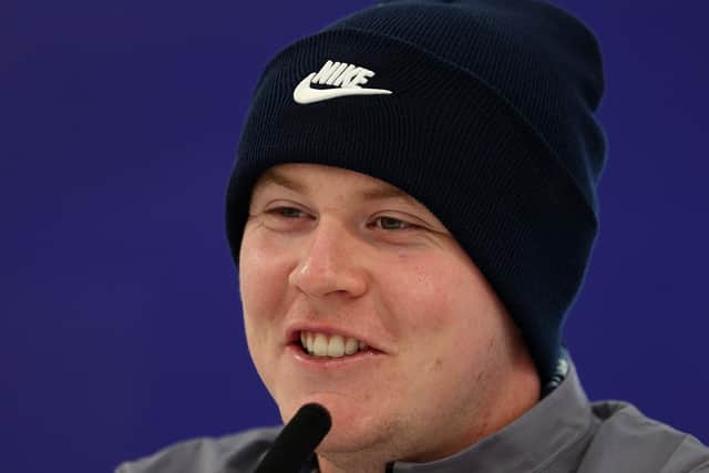 Bob MacIntyre speaks in a press conference at St Andrews prior to the Alfred Dunhill Links Championship. Picture: Kate McShane/Getty Images.