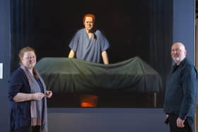 Professor Dame Sue Black and artist Ken Currie in front of Currie's new portrait, called Unknown Man (Picture: Neil Hanna)