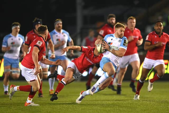 Warriors wing Kyle Steyn scored two tries in a man of the match performance. (Photo by Stu Forster/Getty Images)