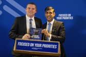 Scottish Conservative leader Douglas Ross is joined by Prime Minister Rishi Sunak to unveil The Scottish Conservatives manifesto in Edinburgh yesterday