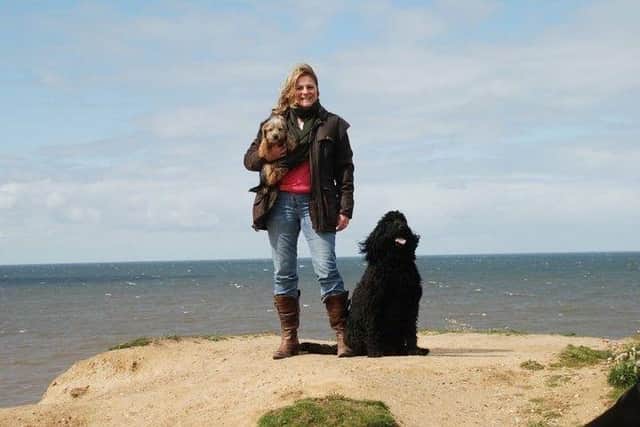 Kate Morfoot with her deceased pets Fizz and Hattie