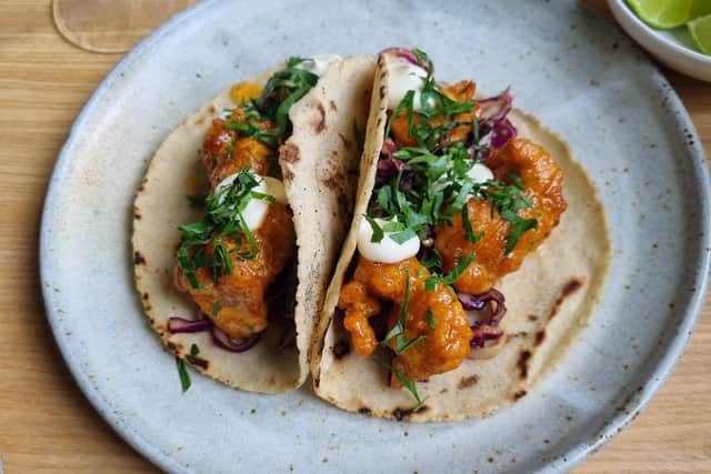 Fried chicken tacos