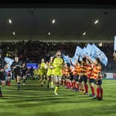 Fraser Brown leads out Glasgow Warriors for the Champions Cup game against Leicester Tigers at the start of the 2016/17 European campaign. This Friday, they kick off the tournament against Northampton Saints at Scotstoun.  (Picture: Gary Hutchison/SNS)