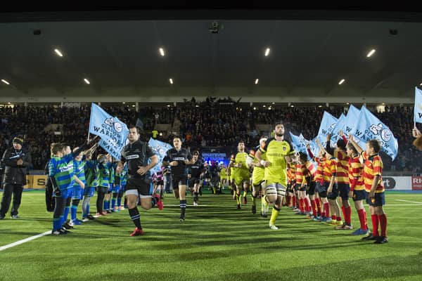 Fraser Brown leads out Glasgow Warriors for the Champions Cup game against Leicester Tigers at the start of the 2016/17 European campaign. This Friday, they kick off the tournament against Northampton Saints at Scotstoun.  (Picture: Gary Hutchison/SNS)