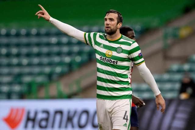 Shane Duffy in action for Celtic during the UEFA Europa League group stage match between Celtic and Lille at Celtic Park on December 10, 2020, in Glasgow, Scotland. (Photo by Alan Harvey / SNS Group)