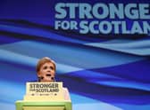 First Minister Nicola Sturgeon delivers her keynote speech to delegates at the Scottish National Party's spring conference at the Aberdeen Exhibition and Conference Centre (AECC), Aberdeen. PRESS ASSOCIATION Photo. Picture date: Saturday June 9, 2018. See PA story POLITICS SNP. Photo credit should read: Jane Barlow/PA Wire