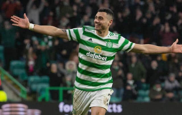 Celtic's Giorgos Giakoumakis was back amongst the goals against Raith Rovers at the weekend. (Photo by Craig Foy / SNS Group)