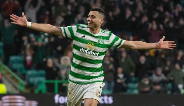 Celtic's Giorgos Giakoumakis was back amongst the goals against Raith Rovers at the weekend. (Photo by Craig Foy / SNS Group)