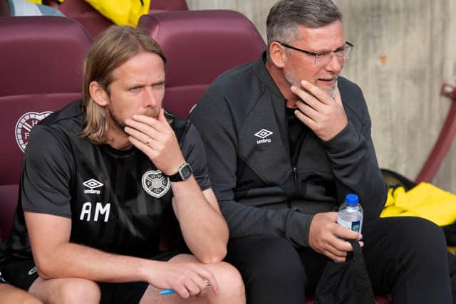 Ex-manager Craig Levein, right, alongside Austin MacPhee. Picture: SNS