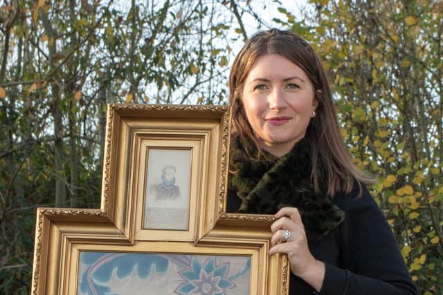 Isabel Murtough of Hansons Auctioneers where the embroidery will be auctioned on Tuesday. PIC: Contributed.
