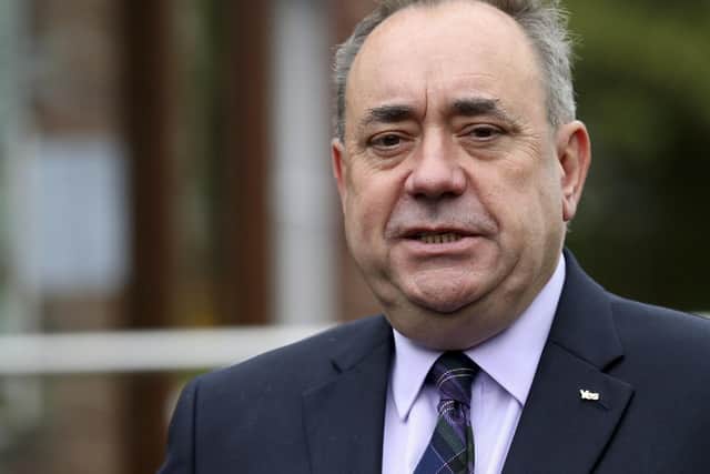 Scotland's first minister Alex Salmond poses for photographs in Turriff, Scotland. Picture: AP Photo/Scott Heppell