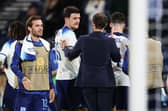 England manager Gareth Southgate speaks with Harry Maguire at full time following the win over Scotland.