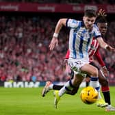 Kieran Tierney, pictured in action for Real Sociedad, has revealed he is open to a return to Celtic. (Photo by Juan Manuel Serrano Arce/Getty Images)