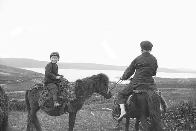 Young boys on Shetland would play a game during the three-day festival of Beltane and the loser, who dropped a piece of good-luck fire, had to get down on their hands and knees and pretend to be a packhorse. PIC: Shetland Museums and Archives.