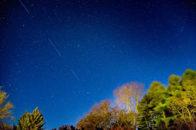 The SpaceX Starlink 5 satellite is seen passing above Svendborg, Denmark, one of a constellation of networked satellites (Picture: Mads Claus Rasmussen/Ritzau Scanpix/AFP via Getty Images)