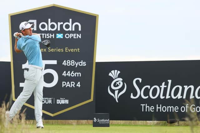 Grant Forrest tees off on the 15th hole in the first round of the abrdn Scottish Open at The Renaissance Club. Picture: Andrew Redington/Getty Images.