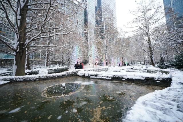 A snow and ice warning is in place in parts of the UK.