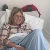 Ms Allan in hospital the day before the operation.