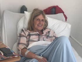 Ms Allan in hospital the day before the operation.