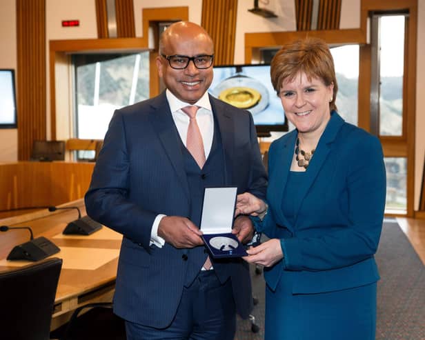 Sanjeev Gupta of GFG Alliance with First Minister Nicola Sturgeon.