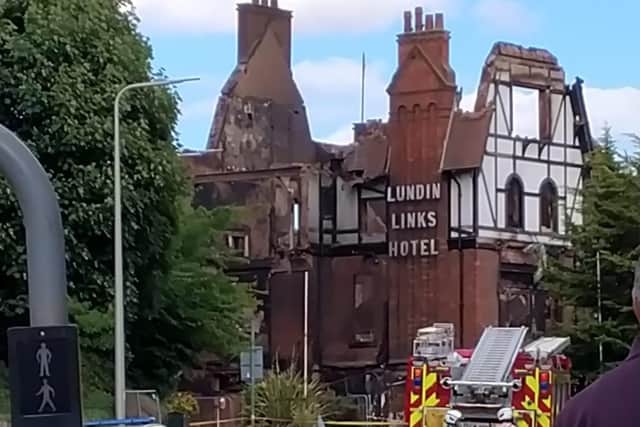 The fire ravaged Lundin Links Hotel