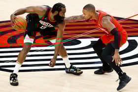 James Harden scored 44 points for the Houston Rockets but they were pipped in overtime by the Portland Trail Blazers. Picture: Steph Chambers/Getty Images