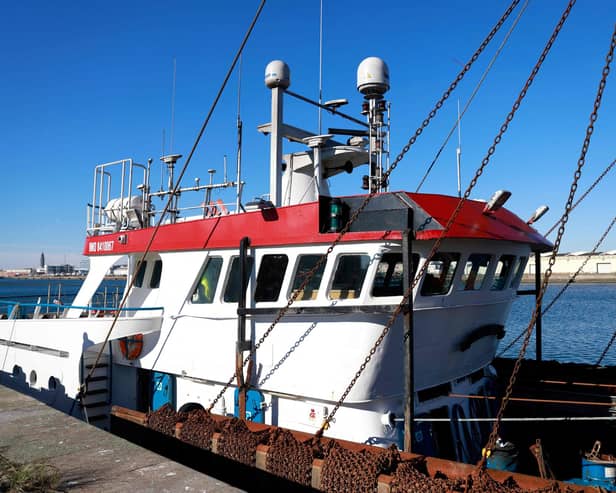 Scottish-operated trawler Cornelis Gert Jan tied up in Le Havre's harbour (Picture: Sameer al-Doumy/AFP via Getty Images)