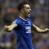 Rangers attacker Tom Lawrence celebrates scoring against PSV Eindhoven with a goal that proved vital to the club negotiating the Champions League play-off amid early season promise dashed by injury. His contribution in that first month leaves Michael Beale in now doubt the Welshman will be "valued" when returning from almost a year out.  (Photo by Craig Williamson / SNS Group)