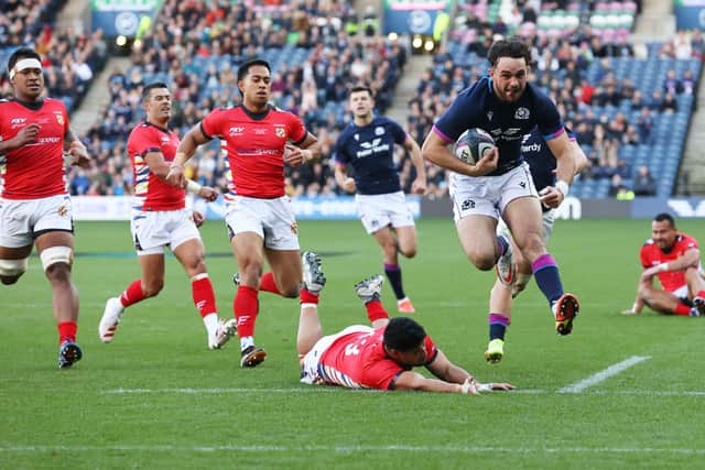 Rufus McLean enjoyed a stunning Scotland debut, scoring two tries against Tonga. He returns to the side to face South Africa. (Photo by Craig Williamson / SNS Group)