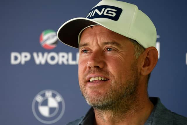 Lee Westwood talks remotely to the media prior to the DP World Tour Championship at Jumeirah Golf Estates. Picture: Ross Kinnaird/Getty Images