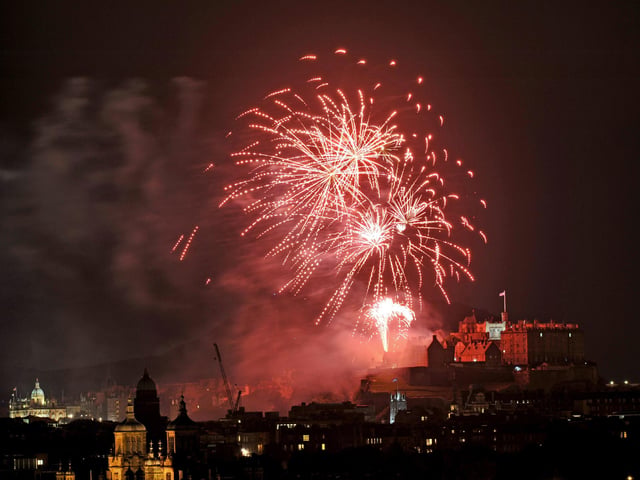 A view of the 2012 fireworks from the 6th floor of the Holiday Inn hotel.