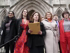 Solicitor Theodora Middleton (centre) of Bindmans LLP, reads a statement on behalf of Reclaim These Streets founders (left to right) Henna Shah, Jamie Klingler, Anna Birley and Jessica Leigh outside the Royal Courts of Justice, London, after judges ruled that the Metropolitan Police beached the rights of the organisers of a planned vigil for Sarah Everard with its handling of the planned event.