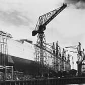 The Queen Mary during its construction at the John Brown & Co shipyard, Clydebank, in 1934. (Picture: Central Press/Hulton Archive/Getty Images)