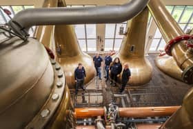 Chivas Brothers engineers celebrate carbon cutting technological success for the whisky industry. Supplied picture
