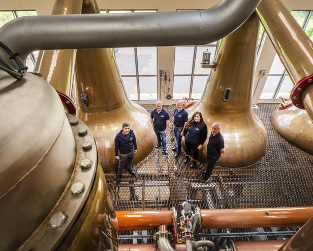Chivas Brothers engineers celebrate carbon cutting technological success for the whisky industry. Supplied picture