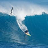 A surfer rides a wave at Waimea Bay on 15 January, 2021 in Haleiwa, Hawaii. PIC: Cliff Hawkins/Getty Images