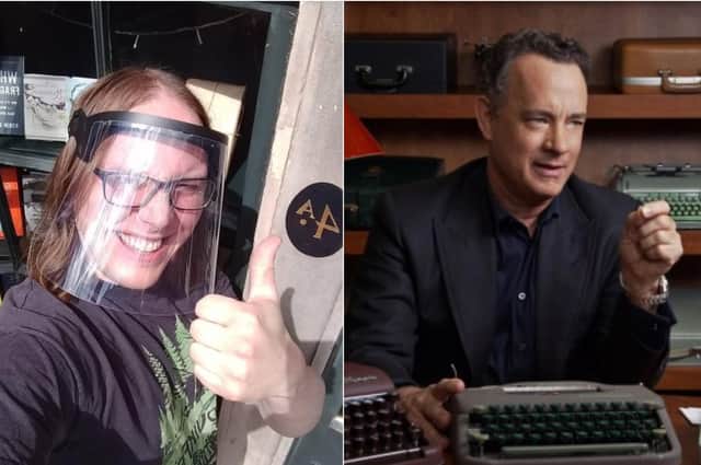 Left, Tom Hodges, who owns Typewronger Books, in Edinburgh (Picture: Instagram @typewronger), and right, Hollywood superstar Tom Hanks.