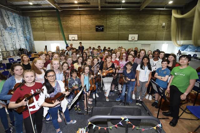 Nicola Benedetti with some of the stars of the future