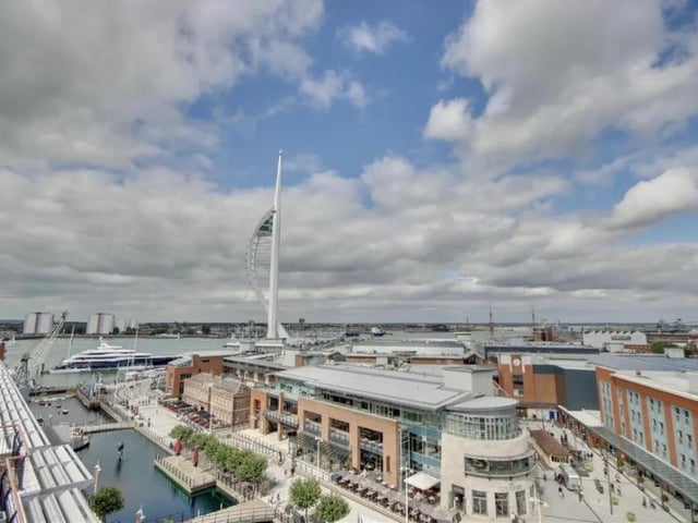 This two bedroom flat in Gunwharf Quays is on sale for £995,000. It is listed by Finest exclusively by Bernards.