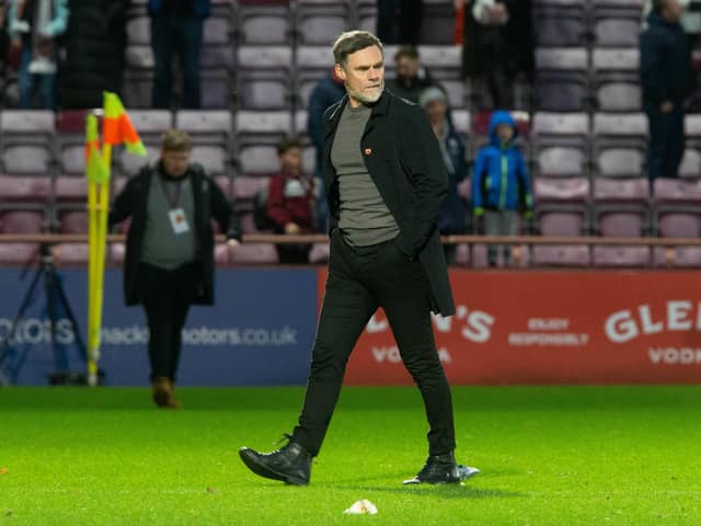 Motherwell manager Graham Alexander after the 2-0 defeat to Hearts at Tynecastle. (Photo by Ewan Bootman / SNS Group)