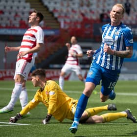Mitch Pinnock hit a double in the win over Hamilton Accies. Picture: SNS