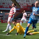 Mitch Pinnock hit a double in the win over Hamilton Accies. Picture: SNS